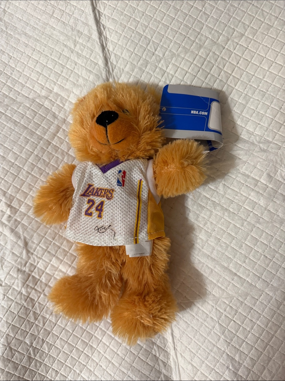 Kobe bryant NBA Plush Teddy Bear in White & Gold Lakers Jersey